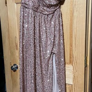One Shoulder Sequin Dress in Pink